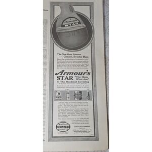 1916 Armours Star The Ham What Am Stockinet Covering Exclusive Armour Feature Ad
